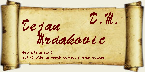 Dejan Mrdaković vizit kartica